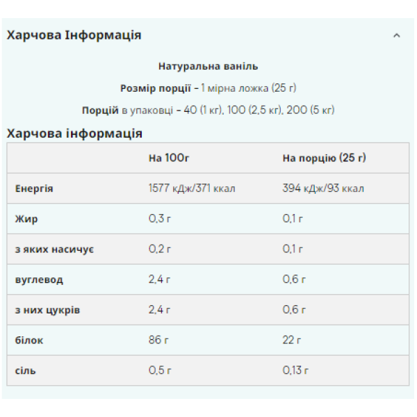 Ізолят сироватки Impact - 1000 г Натуральна ваніль   Impact Whey Isolate - 1000g Natural vanilla