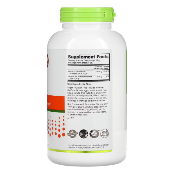     Порошок аскорбату натрію - 454 г                        Sodium Ascorbate Powder - 454g