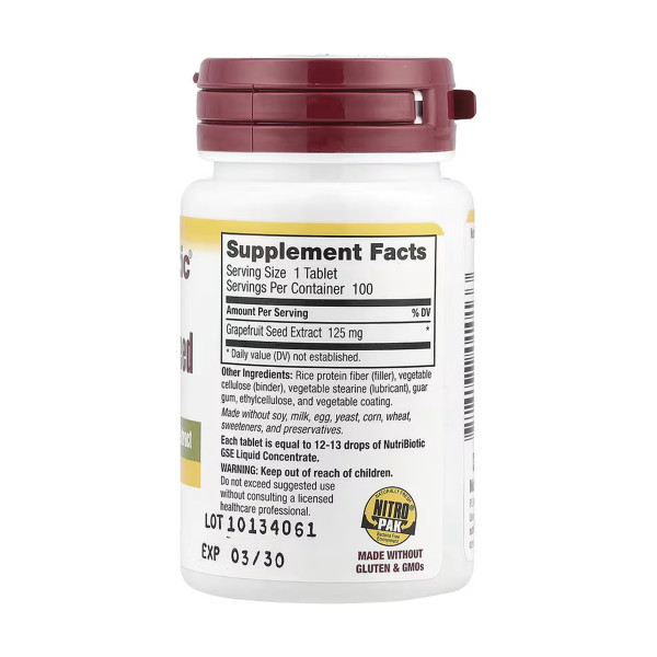 Екстракт насіння грейпфрута 125 мг - 100 таблеток   Grapefruit Seed Extract 125mg - 100 tabs