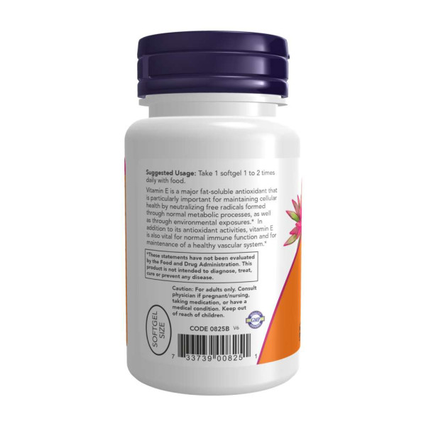 Вітамін E-200 D-альфа-токоферил - 100 м'яких капсул     Vitamin E-200 D-Alpha Tocopheryl - 100 softgels