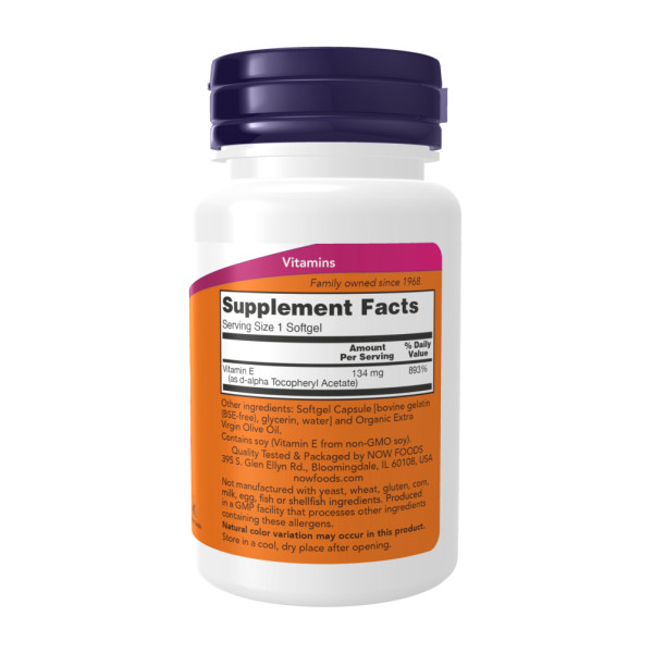 Вітамін E-200 D-альфа-токоферил - 100 м'яких капсул     Vitamin E-200 D-Alpha Tocopheryl - 100 softgels