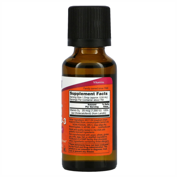 Рідина Vitamin D-3 - 30 мл (1 рідка унція)     VIT D-3 Liquid - 30ml (1fl oz)