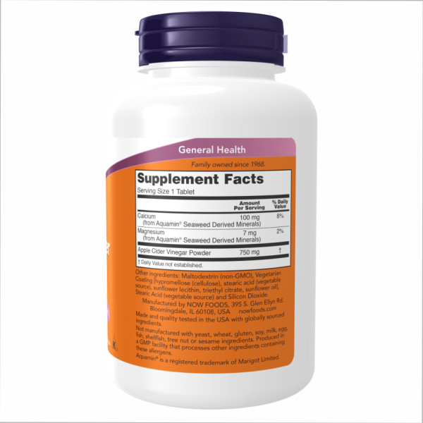     Яблучний оцет 750 мг - 180 таблеток                 Apple Cider Vinegar 750 mg - 180 tabs