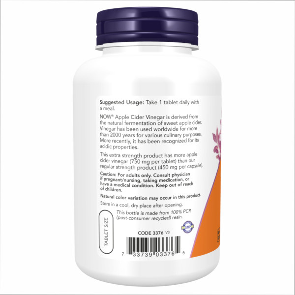     Яблучний оцет 750 мг - 180 таблеток                 Apple Cider Vinegar 750 mg - 180 tabs