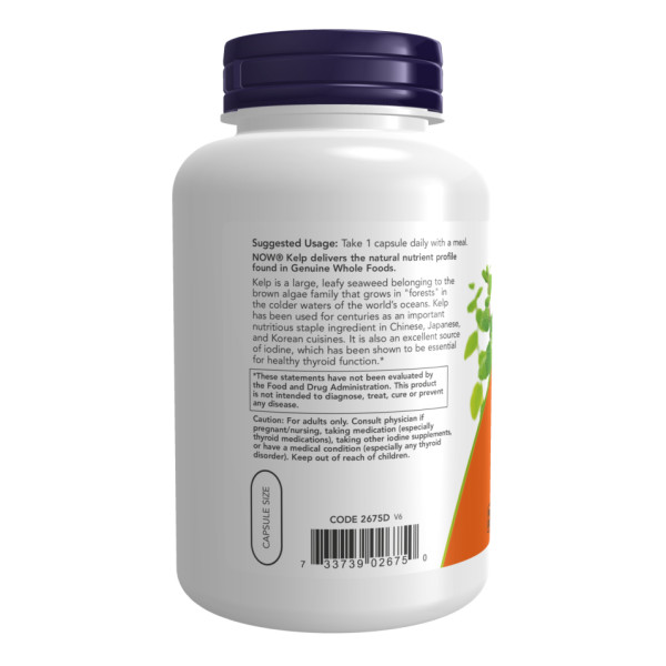 Ламінарія 325 мкг натурального йоду - 250 вегетаріанських капсул        Kelp 325mcg Of Natural Lodine - 250 vcaps