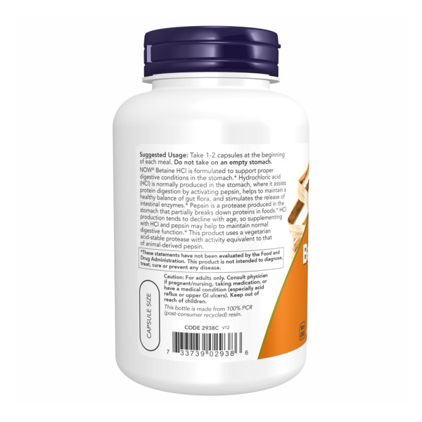 Бетаїн гідрохлорид 648 мг - 120 капсул                   Betaine HCI 648mg - 120vcaps