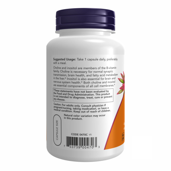 Холін та інозитол 250/250 мг - 100 капсул     Choline & Inositol 250/250mg - 100 vcaps