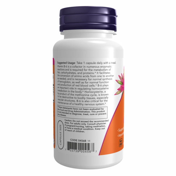  Вітамін B-6 100 мг - 250 вегетаріанських капсул      B-6 100mg - 250 vcaps