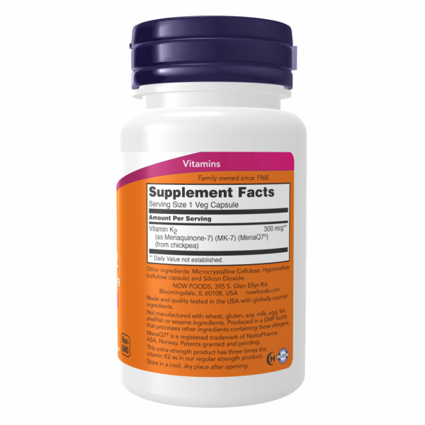 Вітамін K2 (MK-7) 300 мкг - 60 вегетаріанських капсул      Vitamin K2 (MK-7) 300mcg - 60 vcaps