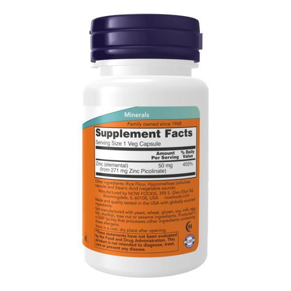 Піколінат цинку 50 мг - 120 капсул        Zinc Picolinate 50mg - 120 vcaps