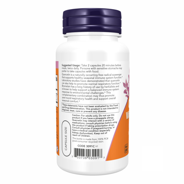 Кверцетин з бромелайном - 120 капсул         Quercetin with Bromelain - 120 vcaps