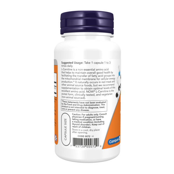 L-карнітин 500 мг - 60 вегетаріанських капсул         L-Carnitine 500mg - 60 vcaps