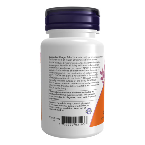  Нікотинамідаденіндинуклеотид  10 мг з 200 мг рибози - 60 капсул                                                             NADH 10mg With 200mg Ribose - 60 vcaps