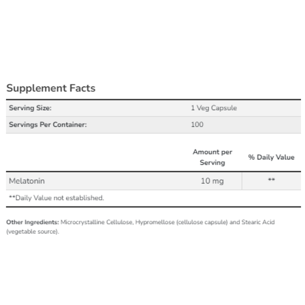  Мелатонін 10 мг - 100 капсул      Melatonin 10 mg - 100 vcaps
