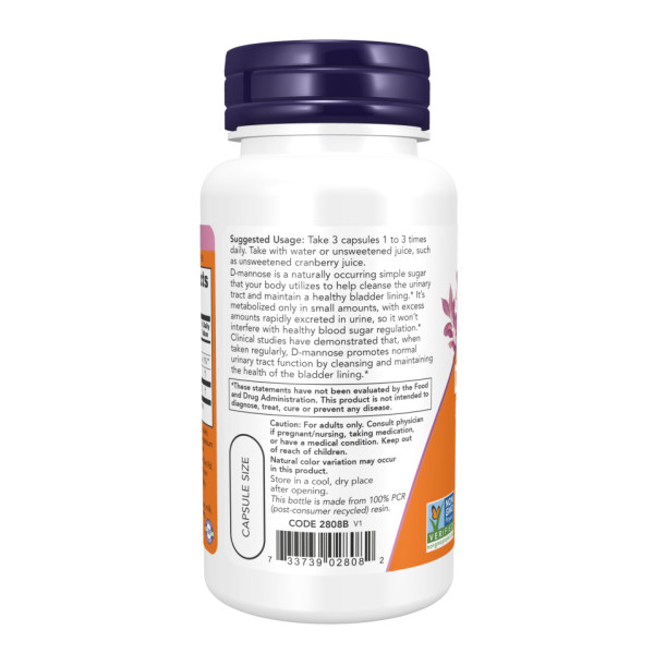   D-маноза, підтримка сечовивідних шляхів, 500 мг - 60 капсул    D-Mannose Urinary Support 500mg - 60 vcaps