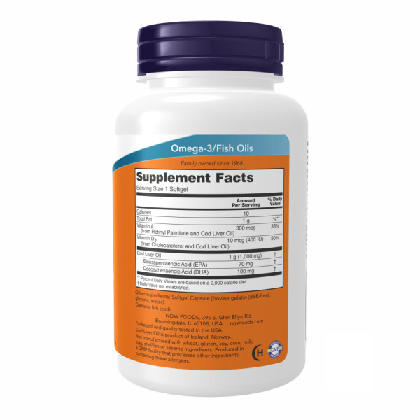  Риб'ячий жир 1000 мг - 90 капсул  Cod Liver Oil 1000mg - 90 sgels