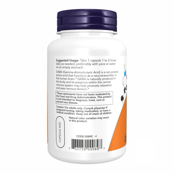 ГАМК 750 мг - 100 капсул                                         GABA 750mg - 100 vcaps