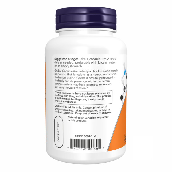 Гамма-аміномасляна кислота       750 мг - 200 капсул                                            GABA 750 mg - 200 vcaps