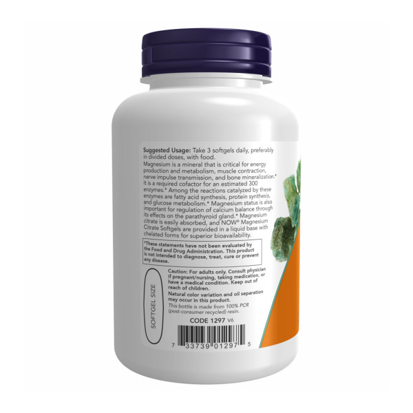  Цитрат магнію 134 мг - 180 капсул        Magnesium Citrate 134mg - 180 sgels