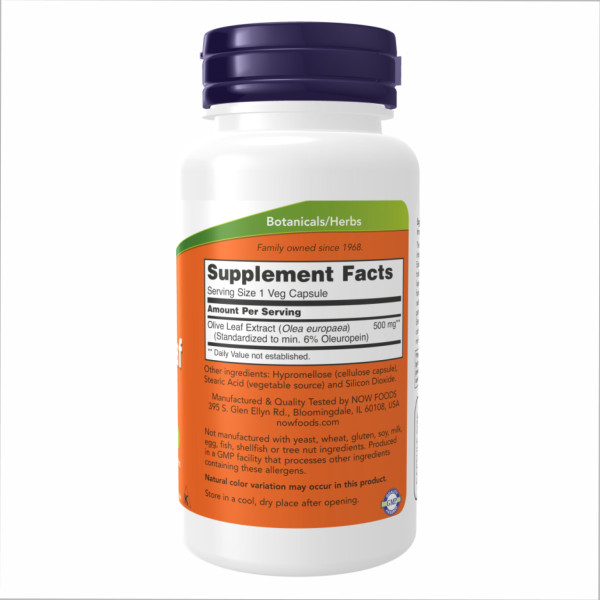 Екстракт листя оливи 500 мг - 60 рослинних капсул       Olive Leaf Extract 500 mg - 60 veg caps