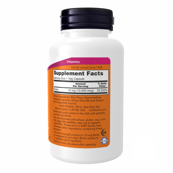     Біотин  10 мг (10 000 мкг) - 120 вегетаріанських капсул     BIOTIN 10mg (10,000mcg) - 120 vcaps