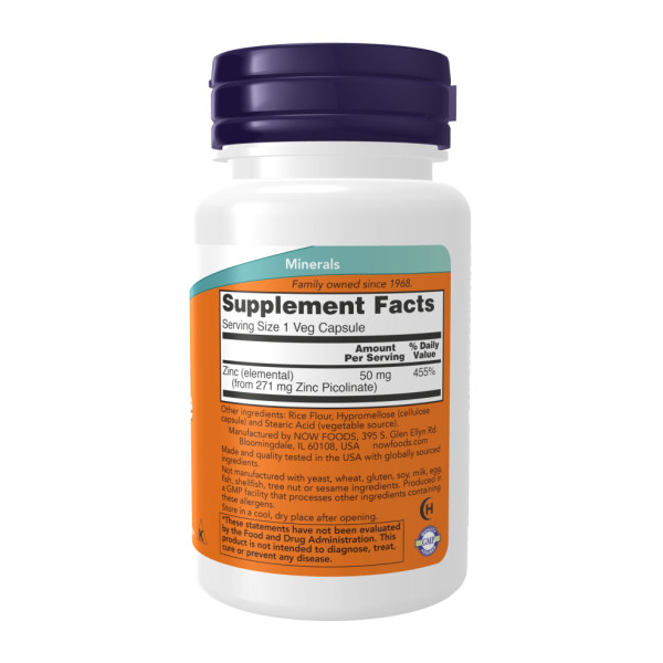 Піколінат цинку 50 мг - 30 капсул    Zinc Picolinate 50 mg - 30 vcaps