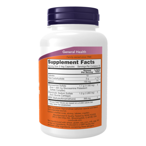 Глюкозамін та хондроїтин з МСМ - 180 капсул     Glucosamine & Chondroitin with MSM - 180 vcaps