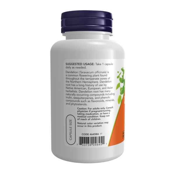 Корінь кульбаби 500 мг - 100 капсул     Dandelion Root 500 mg - 100 vcaps