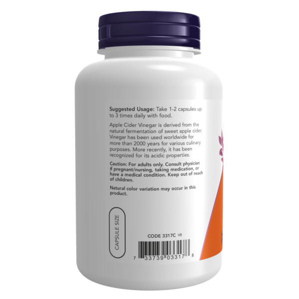 Яблучний оцет 450 мг - 180 вегетаріанських капсул     Apple Cider Vinegar 450 mg - 180 vcaps