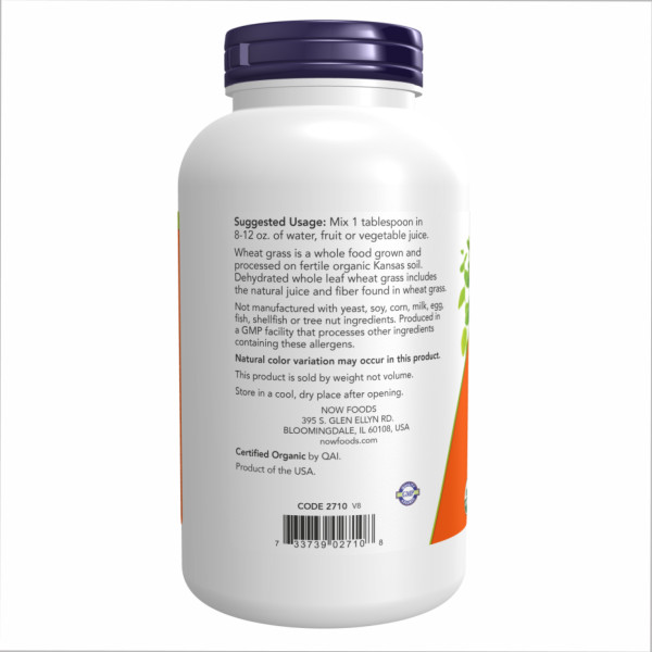 Органічний порошок пшеничної трави - 9 унцій        Wheat Grass Powder Organic - 9oz