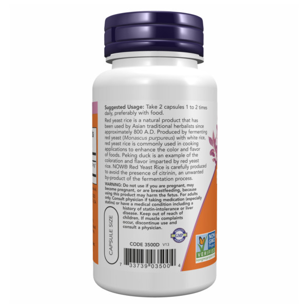 Червоний дріжджовий рис 600 мг - 60 вегетаріанських капсул    Red Yeast Rice 600mg - 60 vcaps