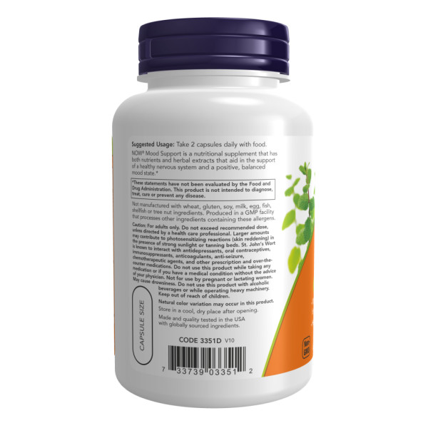 Підтримка настрою зі звіробоєм - 90 капсул        Mood Support with St. John's Wort - 90 vcaps
