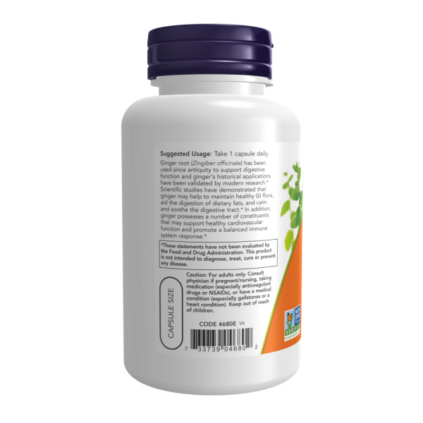 Корінь імбиру 550 мг - 100 вегетаріанських капсул      Ginger Root 550mg - 100 vcaps