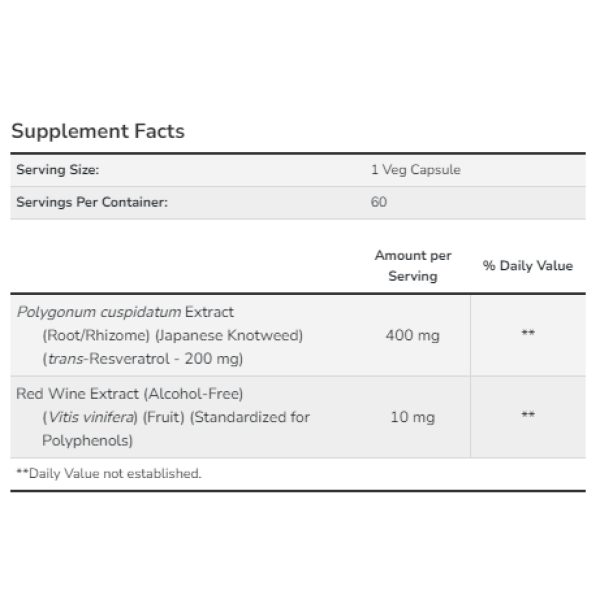 Resveratrol 200 mg - 60 vcaps