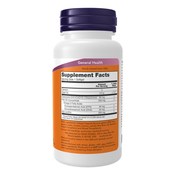 Коензим Q10 60 мг + Риб'ячий жир - 120 капсул                        CoQ10 60mg + Fish Oil - 120 sgels