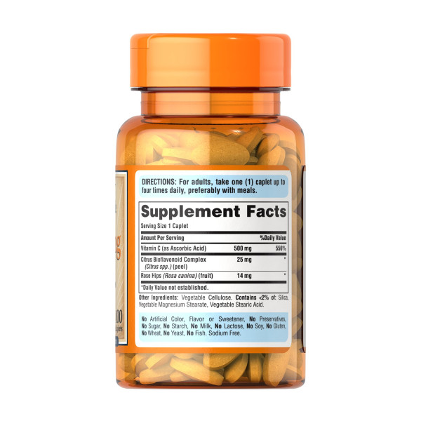 Vitamin C-500 mg with Rose Hips Time Release - 100 caps  Vitamin C-500 mg with Rose Hips Time Release - 100 caps