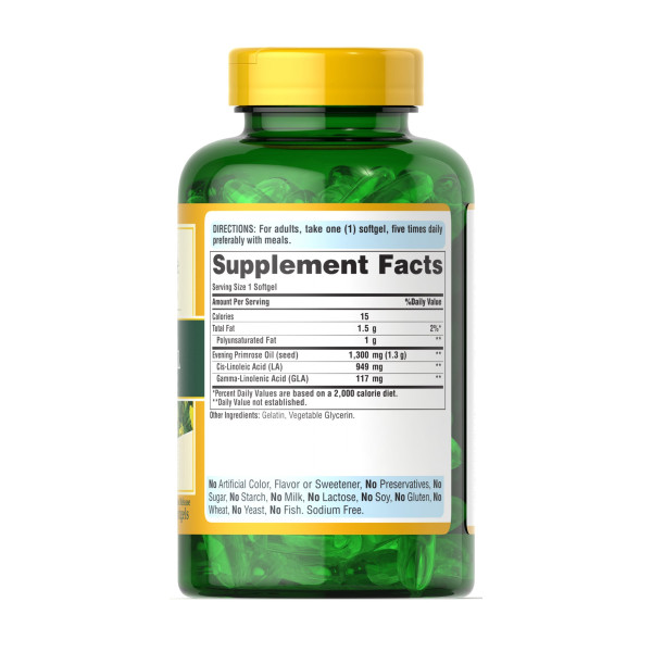 Evening Primrose Oil 1300 mg with GLA - 120 softgels  Evening Primrose Oil 1300 mg with GLA - 120 softgels
