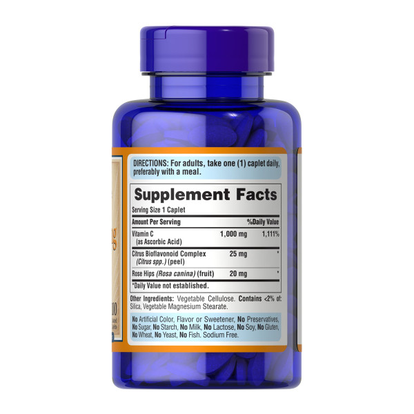 Vitamin C-1000 mg with Bioflavonoids & Rose Hips - 100 caps  Vitamin C-1000 mg with Bioflavonoids & Rose Hips - 100 caps
