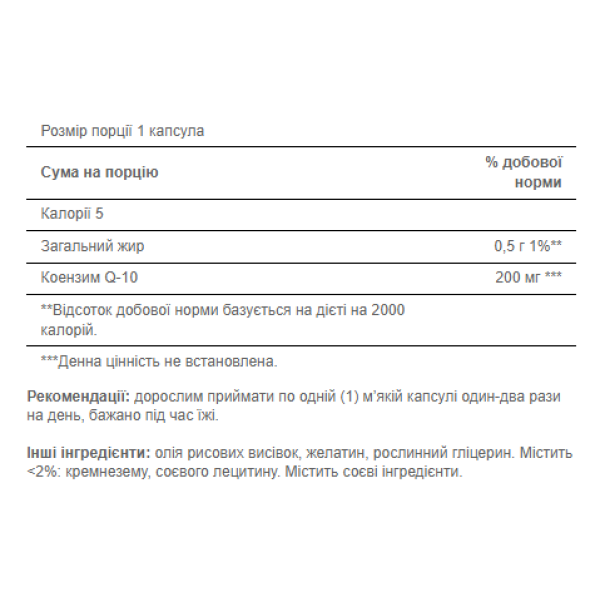 Q-SORB™ Co Q-10 200 mg - 60 Rapid Release Softgels  Q-SORB™ Co Q-10 200 mg - 60 Rapid Release Softgels
