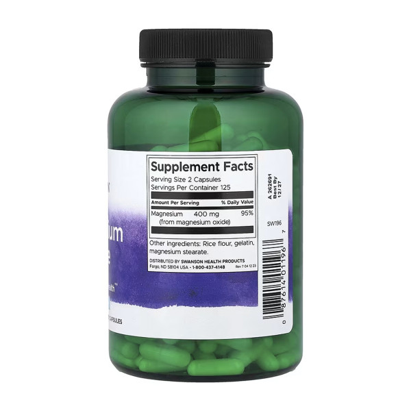 Magnesium Oxide 200 mg - 250 caps  Magnesium Oxide 200 mg - 250 caps