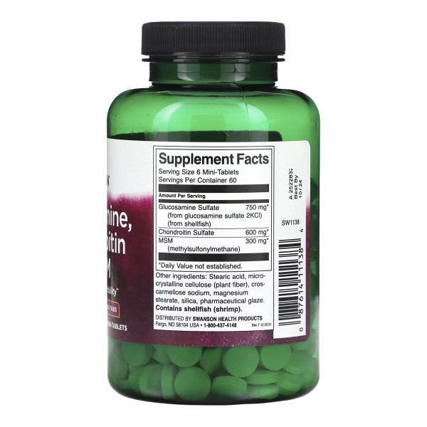 Glucosamine, Chondroitin & Msm Mini Tabs - 360 tabs  Glucosamine, Chondroitin & Msm Mini Tabs - 360 tabs