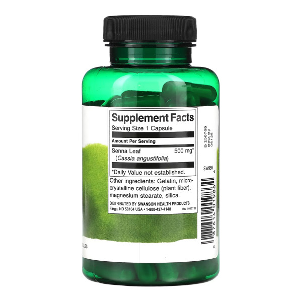 Senna Leaf 500mg - 100 сaps  Senna Leaf 500mg - 100 сaps