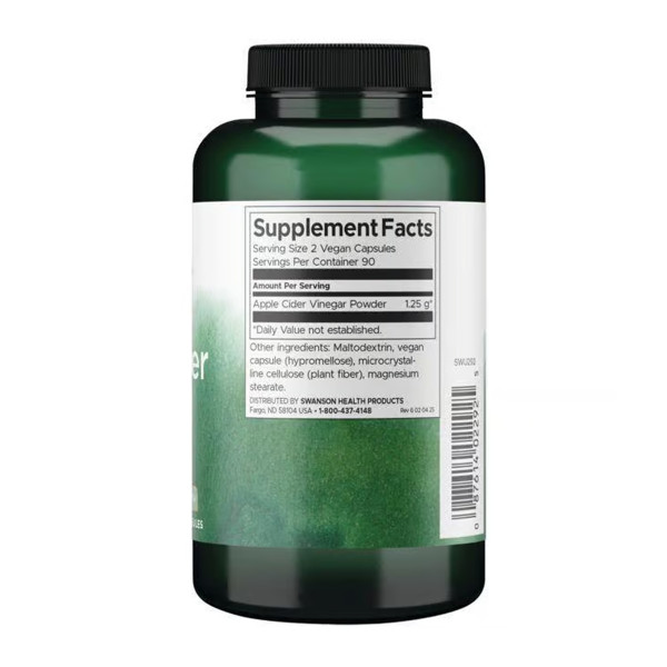 Apple Cider Vinegar High Potency 625mg - 180 caps  Apple Cider Vinegar High Potency 625mg - 180 caps