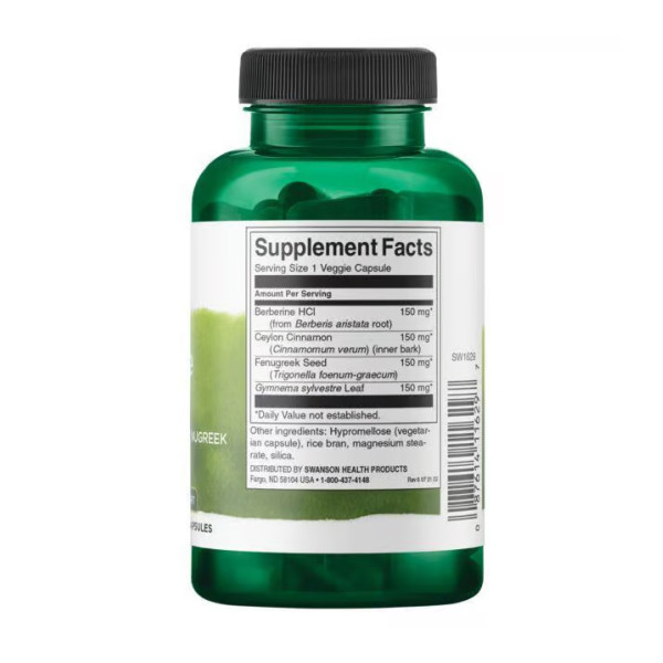 Berberine Complex with Cinnamon Gymnema & Fenugreek - 90 vcaps  Berberine Complex with Cinnamon Gymnema & Fenugreek - 90 vcaps
