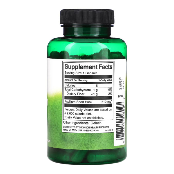 Psyllium Husks 610mg - 100 caps  Psyllium Husks 610mg - 100 caps