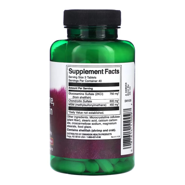 Glucosamine, Chondroitin & Msm Highest Strength3-in-1 Formula - 120 tabs  Glucosamine, Chondroitin & Msm Highest Strength3-in-1 Formula - 120 tabs