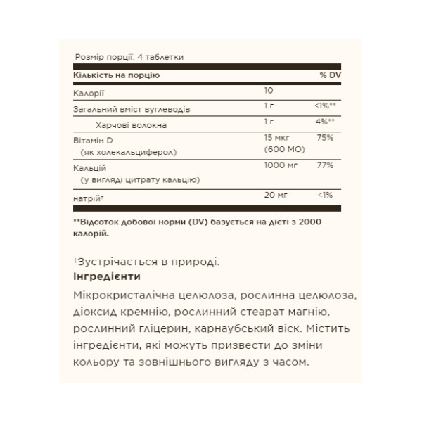 Calcium Citrate with Vitamin D3 - 120 tabs
