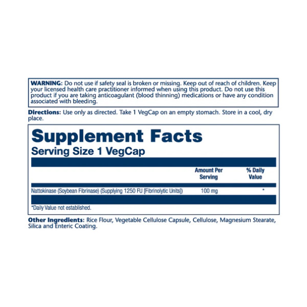 Nattokinase 100mg - 30 vcaps  Nattokinase 100mg - 30 vcaps