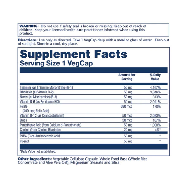 Vitamin B-Complex 50mg - 50 vcaps  Vitamin B-Complex 50mg - 50 vcaps