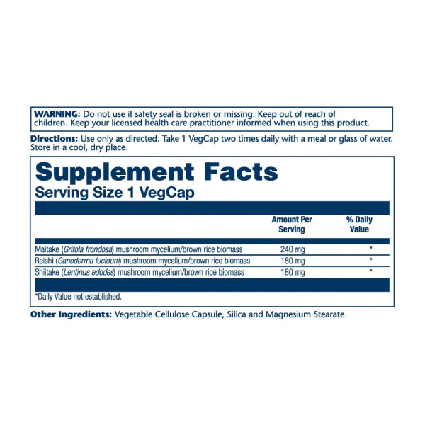 Mushroom Immune Complex 600mg - 100 vcaps  Mushroom Immune Complex 600mg - 100 vcaps